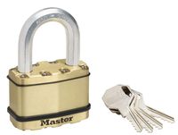 Masterlock Hangslot, Excell 64mm, messing - M15BEURDLF M15BEURDLF - thumbnail