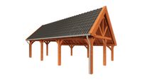 Kapschuur de Hofstee XXL 950x595 cm- Kapschuurdak- Onbehandeld lariks Douglas hout- Trendhout