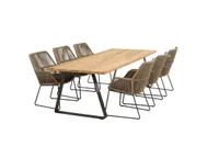 Ramblas tuinset met teak Basso tafel met alu poten | 4 Seasons Outdoor