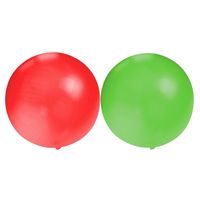 Bellatio Decorations 10x groot formaat ballonnen rood en groen met diameter 60 cm - thumbnail