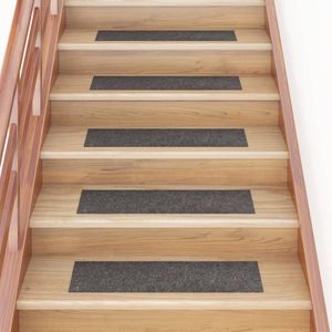 VidaXL Trapmatten zelfklevend 15 stuks 76x20 cm antraciet rechthoekig