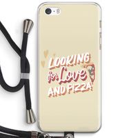Pizza is the answer: iPhone 5 / 5S / SE Transparant Hoesje met koord