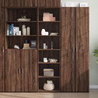Hoge kast 50x41x185 cm bewerkt hout bruin eikenkleurig