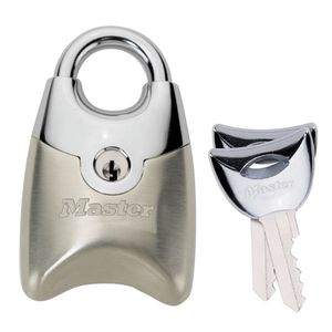 Masterlock 2 x 20mm - zinc body - 10mm shrouded steel shackle, 3mm diam. - key re - 195EURTSN