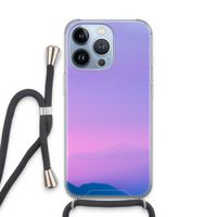 Sunset pastel: iPhone 13 Pro Transparant Hoesje met koord