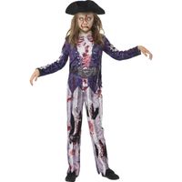 Zombie piraat pak voor meiden 145-158 (10-12 jaar)  -