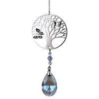 Kristallen Streng met Filigraan Tree of Life Druppel Violet - thumbnail