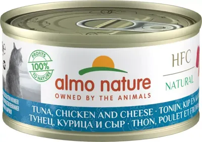 Almo Nature HFC Natural kattenvoer tonijn, kip & kaas 70g