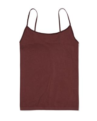 HEMA Dameshemd Naadloos Micro Spaghettibandjes Donkerbruin (donkerbruin)