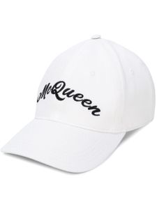 Alexander McQueen casquette à logo brodé - Blanc