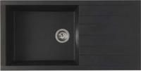 STRADOUR Gootsteen gebouwd in CUBE, in SMC ZWART STRO - 06, 1 dienblad, afm. 100 * 50 cm, handmatig legen