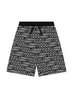 Dolce & Gabbana Kids short de sport en coton à logo imprimé - Noir