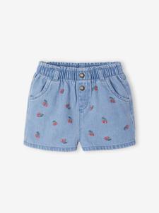 Baby denim short met madeliefborduursel double stone