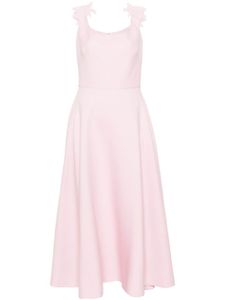 Valentino Garavani robe mi-longue évasée à fleurs appliquées - Rose