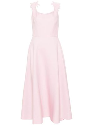 Valentino Garavani robe mi-longue évasée à fleurs appliquées - Rose