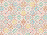 Pastel Mandala Patroon Vinyl tapijt Bloemen en planten
