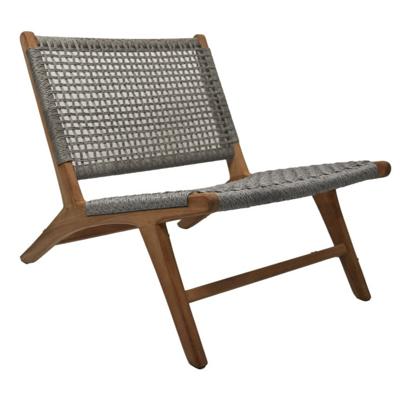 Loungestoel tuin Rio - 66x80x65 - off white/naturel - Teak/bananenblad