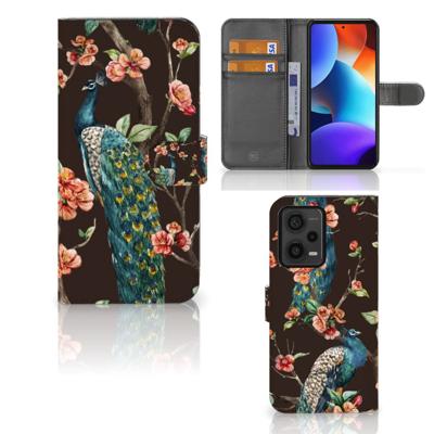 Xiaomi Redmi Note 12 Pro Plus | Telefoonhoesje | Met pasjeshouder | Pauw met Bloemen