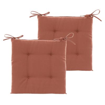 Hespiride Stoelkussen Altea - 2x - 40 x 40 cm - terracotta - polyester - tuinkussen Hespiride Stoelkussen Altea - 2x - 40 x 40 cm - terracotta - polyester - tuinkussen