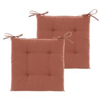 Hespiride Stoelkussen Altea - 2x - 40 x 40 cm - terracotta - polyester - tuinkussen