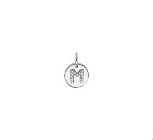 TFT Zilveren Bedel Letter -M- met Zirkonia 9,5 mm