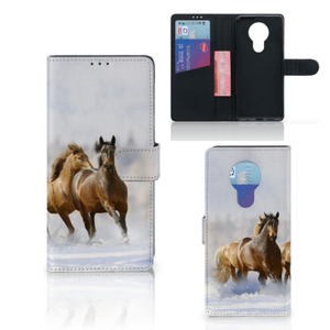 Nokia 5.3 Telefoonhoesje met Pasjes Paarden