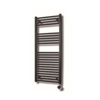 Elektrische Design Radiator Sanicare Plug En Play 111,8 x 45 cm Mat Zwart Thermostaat Chroom 596 Watt Sanicare