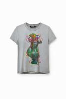 T-shirt met korte mouwen en buste - BLUE - S