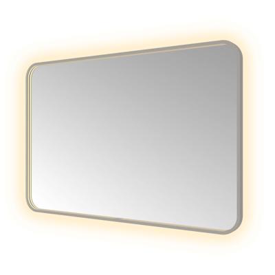 Spiegel Hotbath &MORE 80x120 cm LED-Verlichting Spiegelverwarming Rechthoek Afgerond Geborsteld Gunmetal