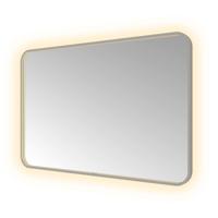 Spiegel Hotbath &MORE 80x120 cm LED-Verlichting Spiegelverwarming Rechthoek Afgerond Geborsteld Gunmetal