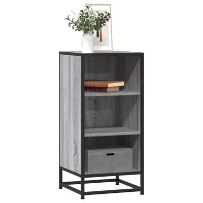Dressoir 35,5x35x76 cm bewerkt hout en metaal grijs sonoma