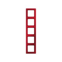 Berker Q.1 afdekraam 5-voudig rood