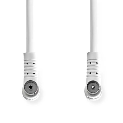 Nedis Coaxkabel | IEC (Coax) Male | IEC (Coax) Female | Vernikkeld | 120 dB | 75 Ohm | Viervoudig Afgeschermd | 1.50 m | Rond | PVC | Wit | Label -