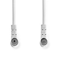 Nedis Coaxkabel | IEC (Coax) Male | IEC (Coax) Female | Vernikkeld | 120 dB | 75 Ohm | Viervoudig Afgeschermd | 1.50 m | Rond | PVC | Wit | Label -
