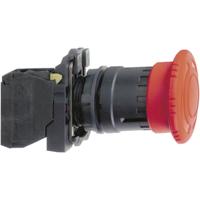 Schneider Electric XB5AS8445 Noodstopknop Metalen frontring, Met NOT-AUS schakelaar, Rond, Terugstelbaar, Vergrendelbaar 120 V/AC 6 A 1x NC, 1x NO IP66, IP67,