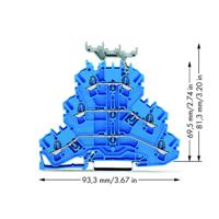 WAGO 2002-3234 Doorgangsklem 3-etages 5.20 mm Spanveer Toewijzing: N, N, N Blauw 50 stuk(s) - thumbnail