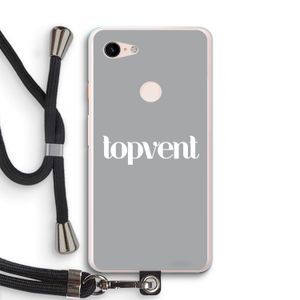 Topvent Grijs Wit: Pixel 3 XL Transparant Hoesje met koord