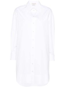 Alexander McQueen robe-chemise en popeline - Blanc