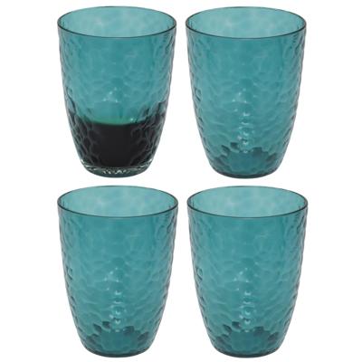 Drinkglas Estiva - 4x - blauw transparant - onbreekbaar kunststof - 380 ml