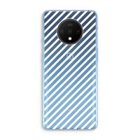 Strepen zwart-wit: OnePlus 7T Transparant Hoesje
