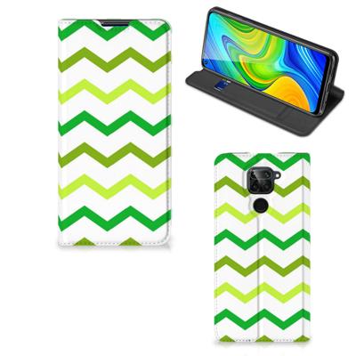 Xiaomi Redmi Note 9 | Hoesje met Magneet | Zigzag Groen