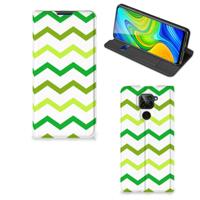 Xiaomi Redmi Note 9 | Hoesje met Magneet | Zigzag Groen Xiaomi Redmi Note 9 | Hoesje met Magneet | Zigzag Groen