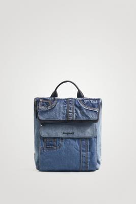 Vierkante denim rugzak - BLUE - U