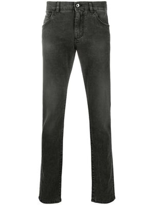 Dolce & Gabbana jean droit à plaque logo - Noir