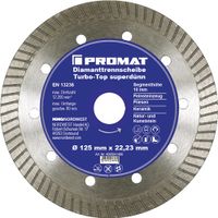 Promat Diamantzaagblad | Turbo-Top | d. 125 mm gat 22,23 mm | superdun | 10 mm - 4000841486 4000841486