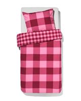 HEMA Dekbedovertrek Flanel 140x200/220 Ruit Roze Rood