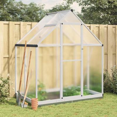 VidaXL Tuinkas met basisframe 169x114x202 cm aluminium zilverkleurig