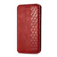 Samsung Galaxy A35 hoesje - Bookcase - Pasjeshouder - Portemonnee - Diamantpatroon - Kunstleer - Rood - thumbnail