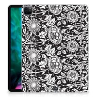 iPad Pro 12.9 (2020) | iPad Pro 12.9 (2021) Siliconen Hoesje Black Flowers - thumbnail