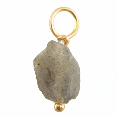 Ruwe Edelsteen Hanger Labradoriet 925 Zilver & Verguld (8 - 12 mm)